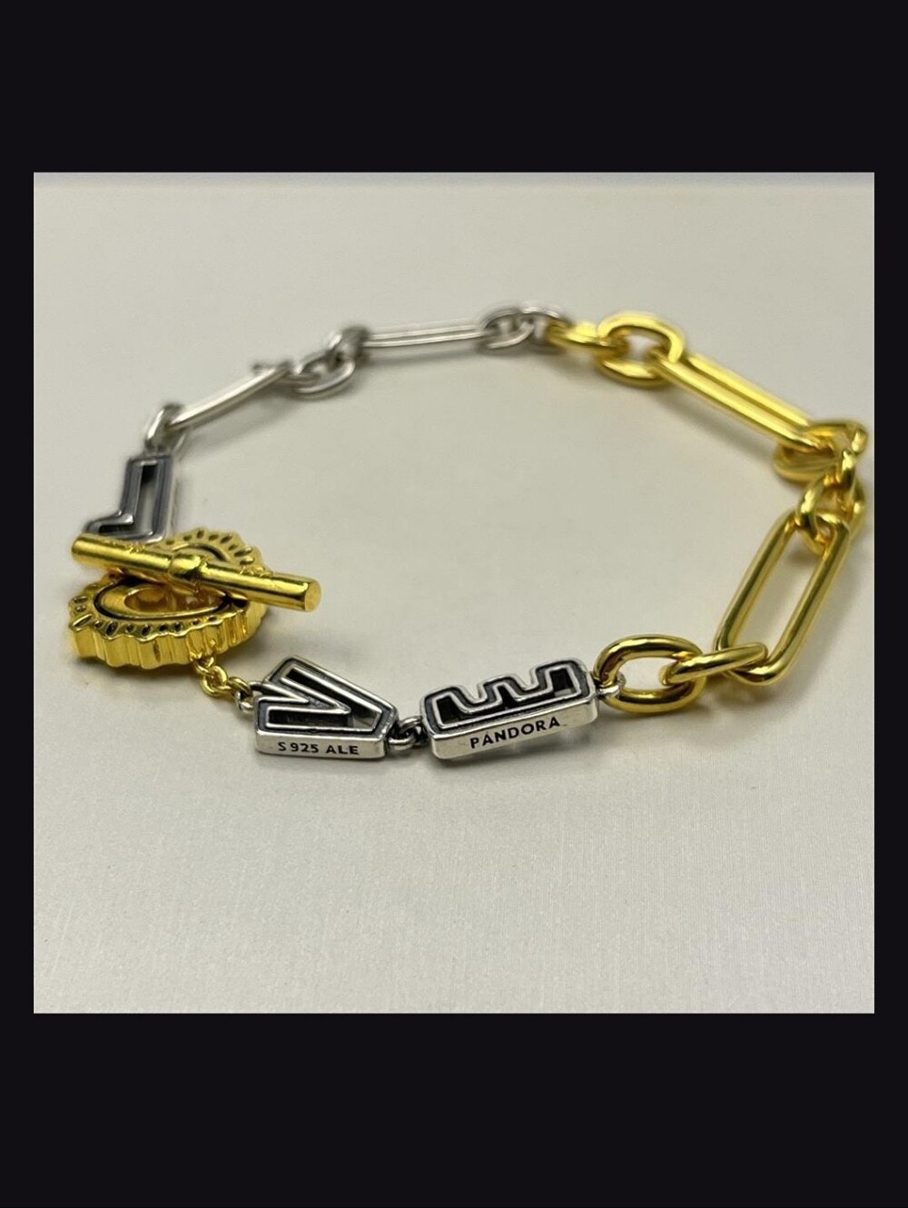 Pandora Two Tone Collaboration Keith Heiring Love Bracelet Bag 925 Tote Etc